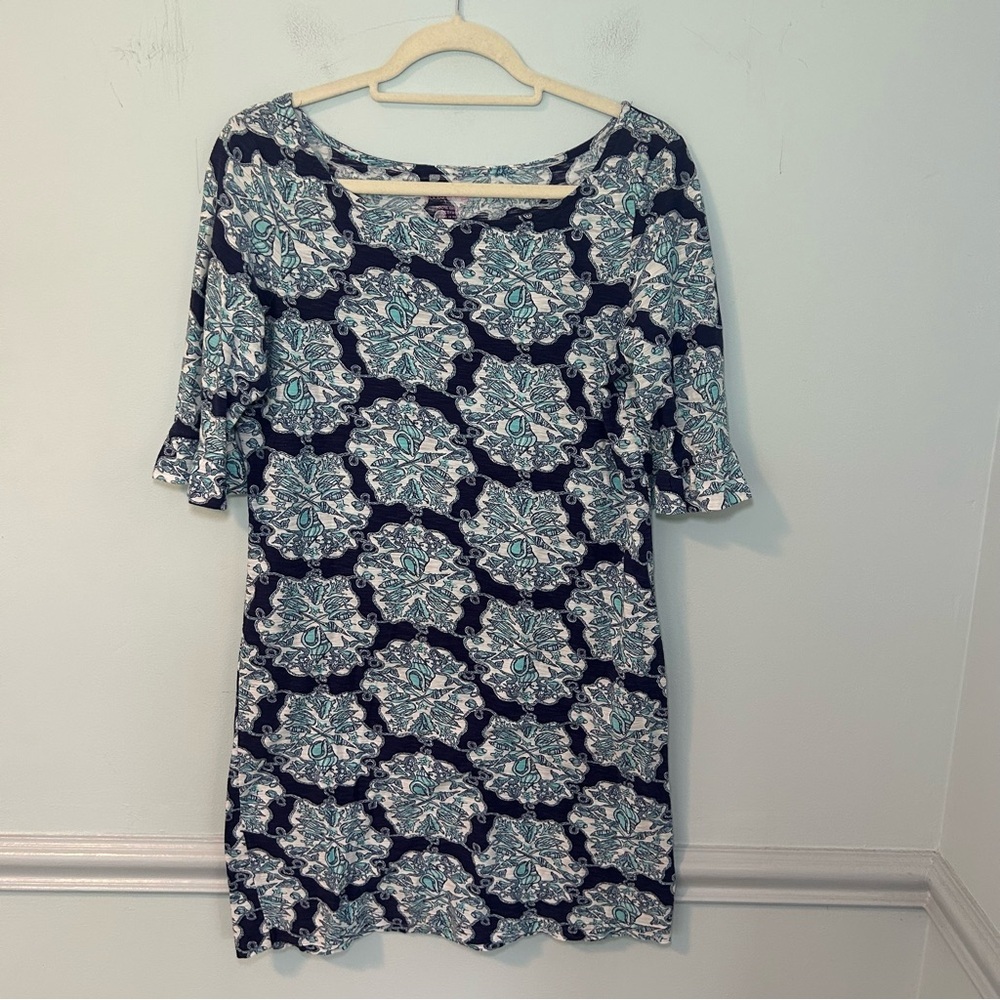 Lilly Pulitzer Blue Seashells Hey Sailor Somerset Mini Dress Size Medium